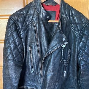 All Saints 100% Black Leather! The Magna Biker Vintage Black Leather!